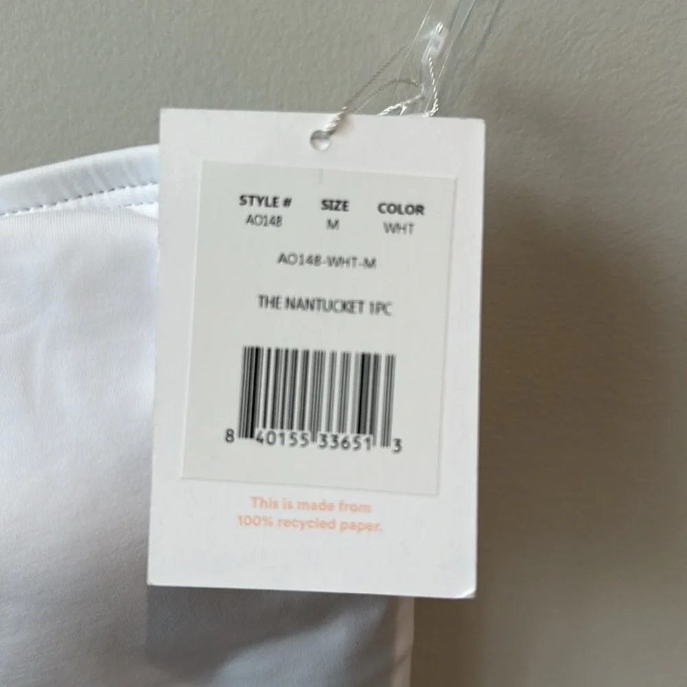 NWT Andie Nantucket One Shoulder One Piece in White M - Picture 4 of 8